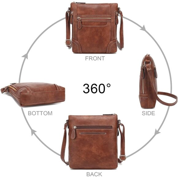 Women Crossbody Bag Leather Small Cross Body Purses Designer Handbags - Picture 6 of 7